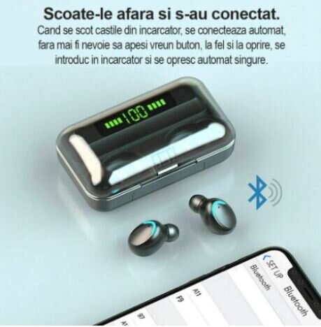 Casti Bluetooth Wireless Stereo TWS F9